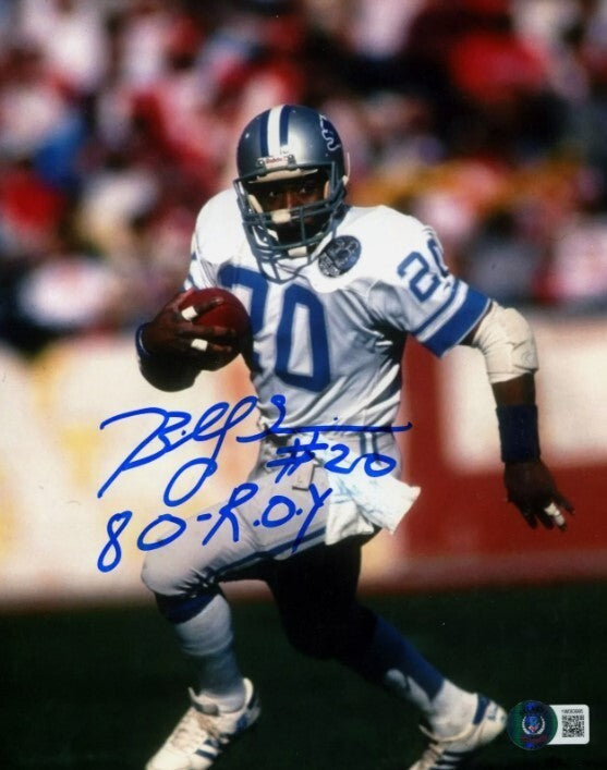Billy Sims Signed Detroit Lions 8x10 Photo w/ 80 ROY Beckett Witness BAS COA #3
