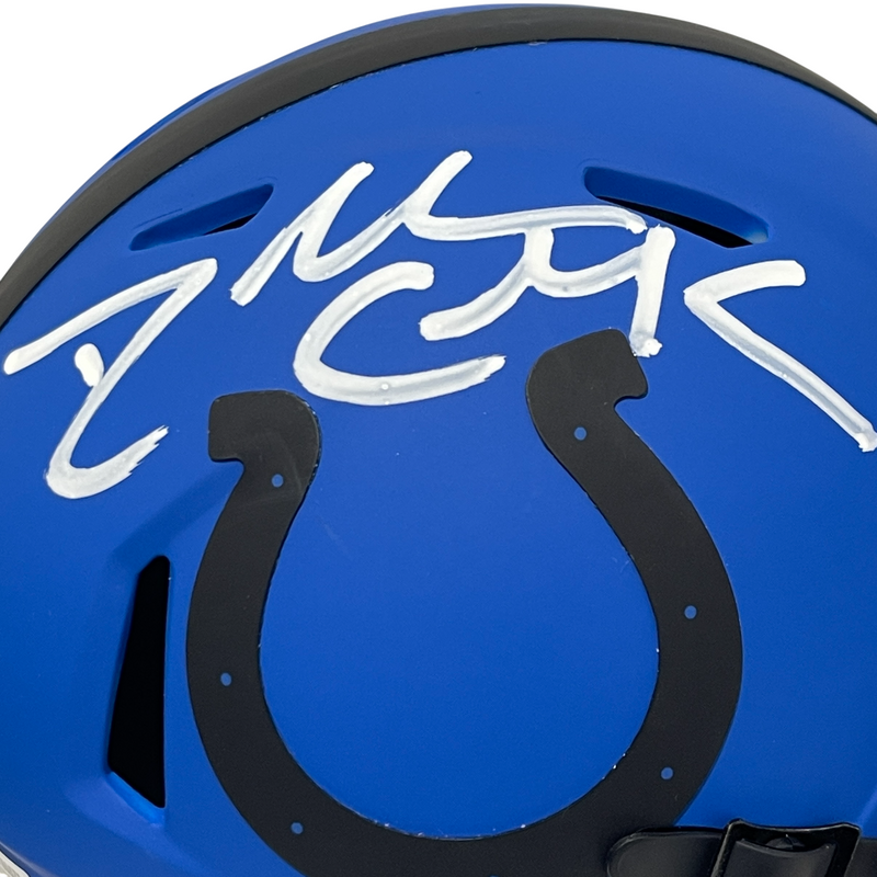Dallas Clark Signed Indianapolis Colts Rave Mini Helmet Beckett Witness BAS COA
