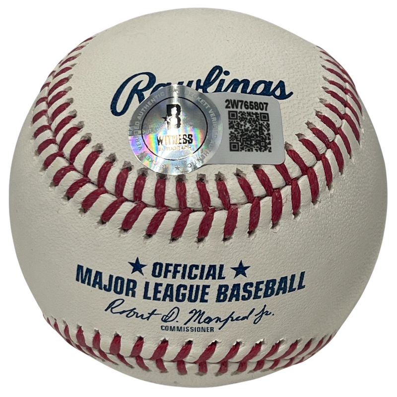 Steve Sax Signed ROMLB Baseball w/ 82 NL ROY Beckett Witness BAS COA