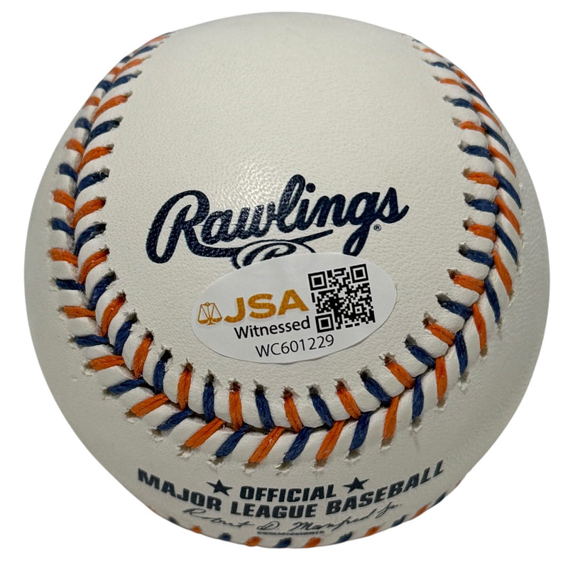 Lee Mazzilli Signed ROMLB NY Mets Logo Baseball w/ 86 WSC Insc JSA Witness COA