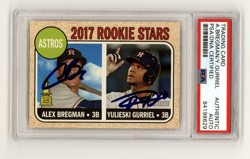 Alex Bregman & Yuli Gurriel 2017 Topps Rookie Stars #113 RC Dual Signed PSA Auto