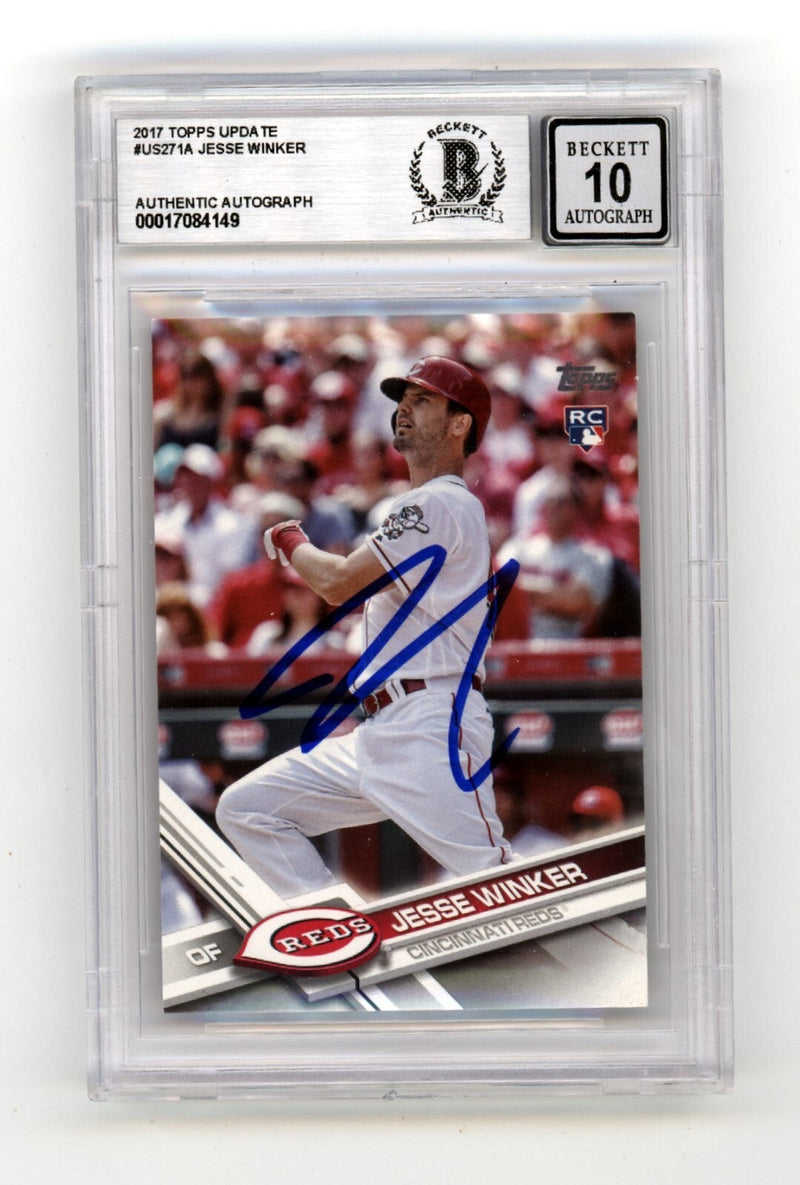 Jesse Winker 2017 Topps Update US271A Rookie RC Signed Beckett BAS BGS 10 Auto