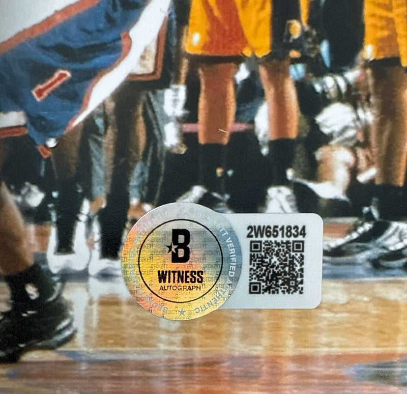 Larry Johnson Signed Auto New York Knicks 11x14 Photo Beckett BAS Witness COA