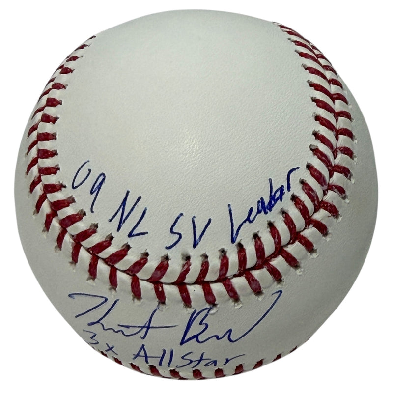 Heath Bell Signed Autographed ROMLB Baseball w/ 3 Insc JSA Witness COA