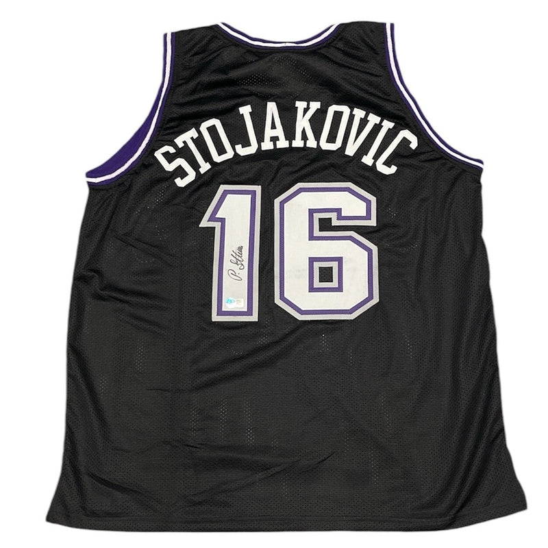 Peja Stojaković Signed Sacramento Kings Custom Jersey Beckett Witness BAS COA