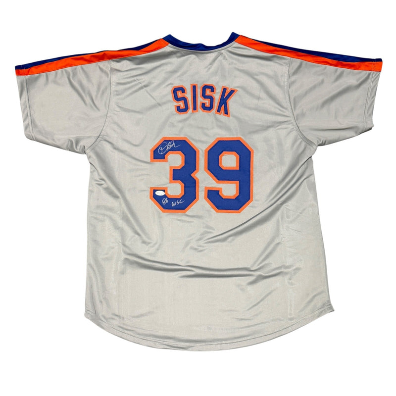 Doug Sisk Signed New York Mets Custom Jersey w/ 86 WSC JSA Witness COA