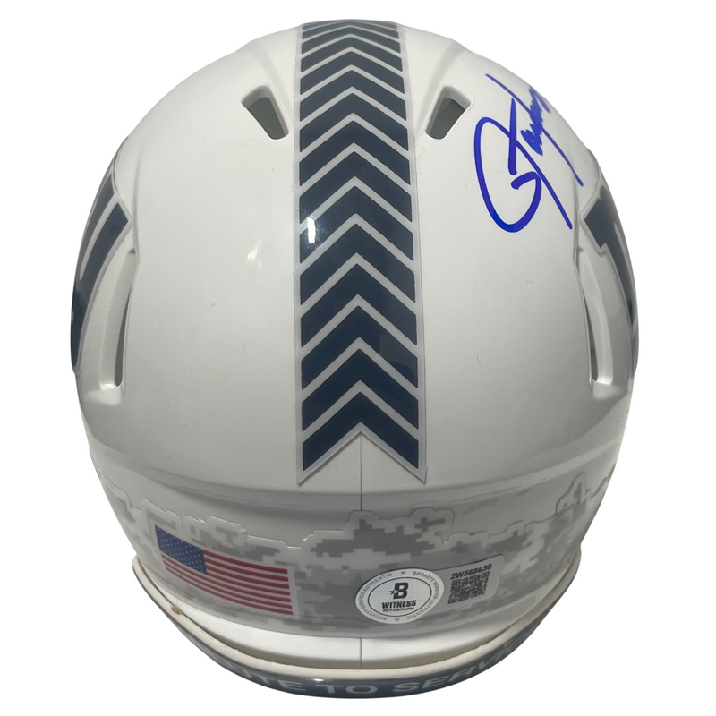 Lawrence Taylor Signed NY Giants Salute 24 Mini Helmet Beckett Witness BAS COA