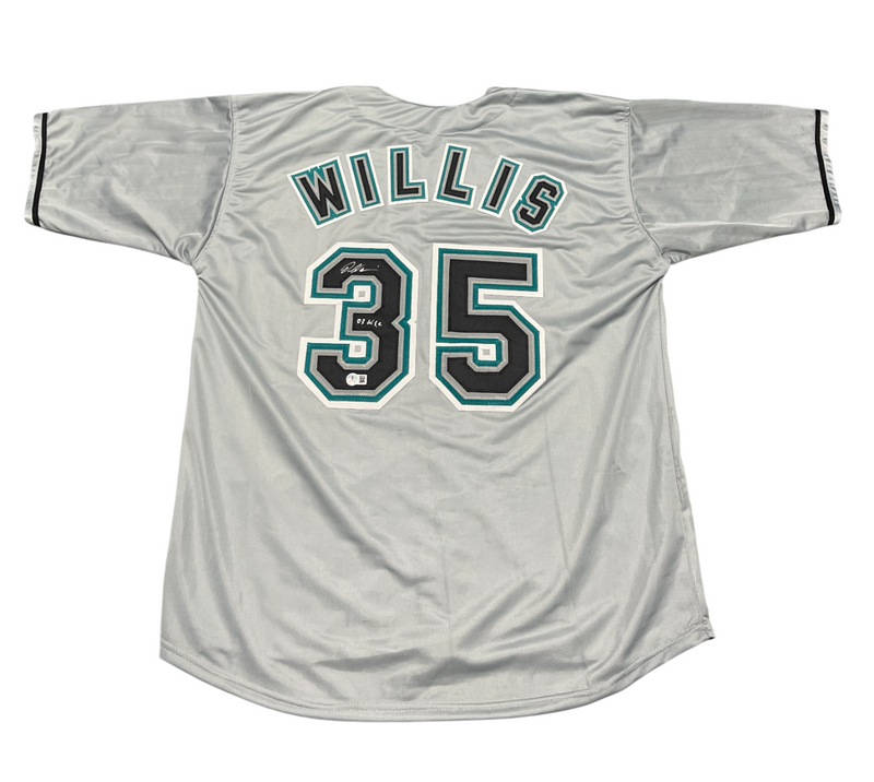 Dontrelle Willis Signed Marlins Custom Jersey w/ 03 WSC Beckett Witness BAS COA