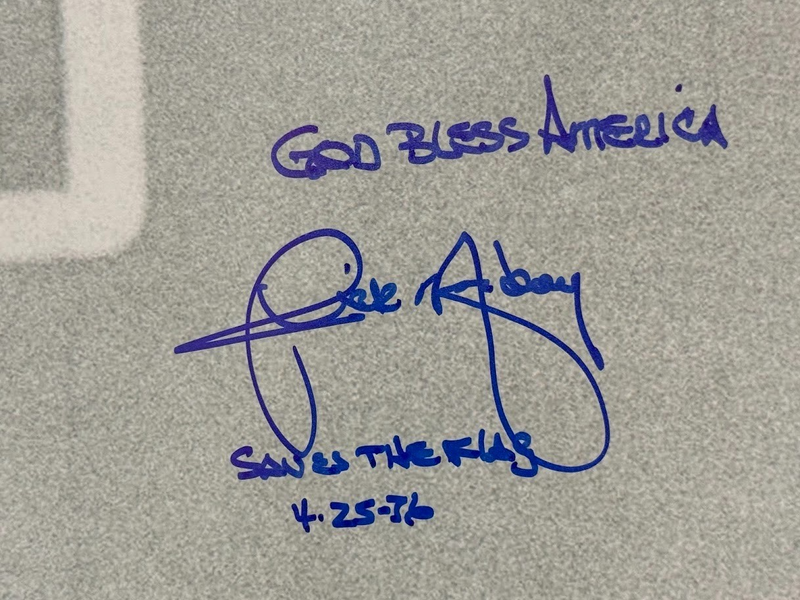 Rick Monday Signed 16x20 Flag Photo w/ God Bless America + Date JSA WITNESS COA