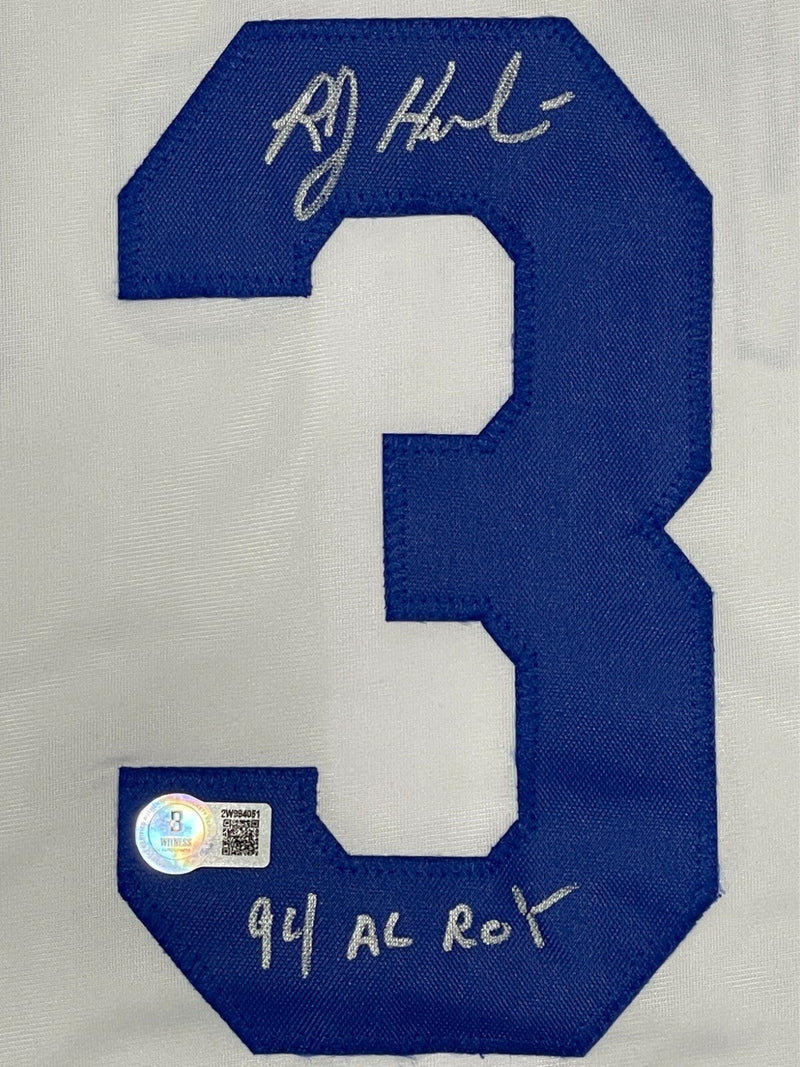 Bob Hamelin Signed KC Royals Custom Jersey w/ 94 AL ROY Beckett Witness BAS COA