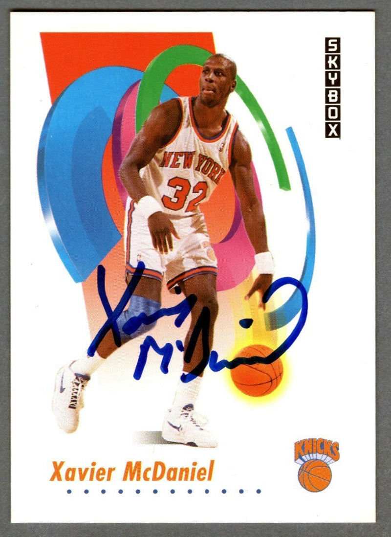 Xavier McDaniel Signed 1991-92 Skybox #638 LSCM COA New York Knicks