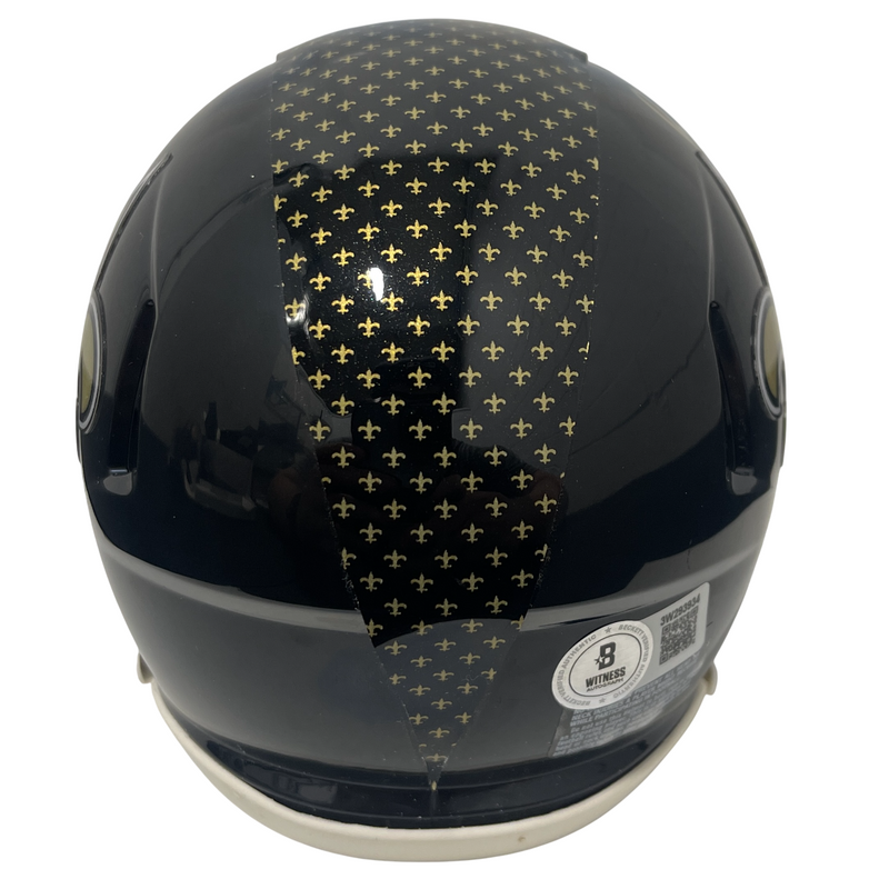 Rickey Jackson Signed Saints Alt Black Mini Helmet w/ HOF 2010 Beckett W BAS COA