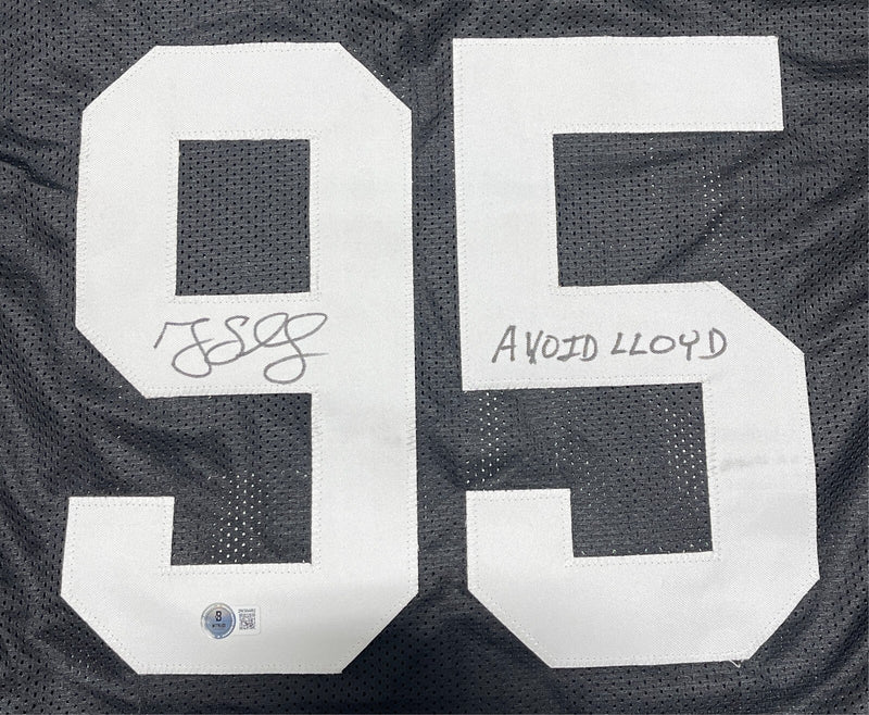 Greg Lloyd Signed Pittsburgh Steelers Custom Jersey Avoid Lloyd Beckett BAS COA