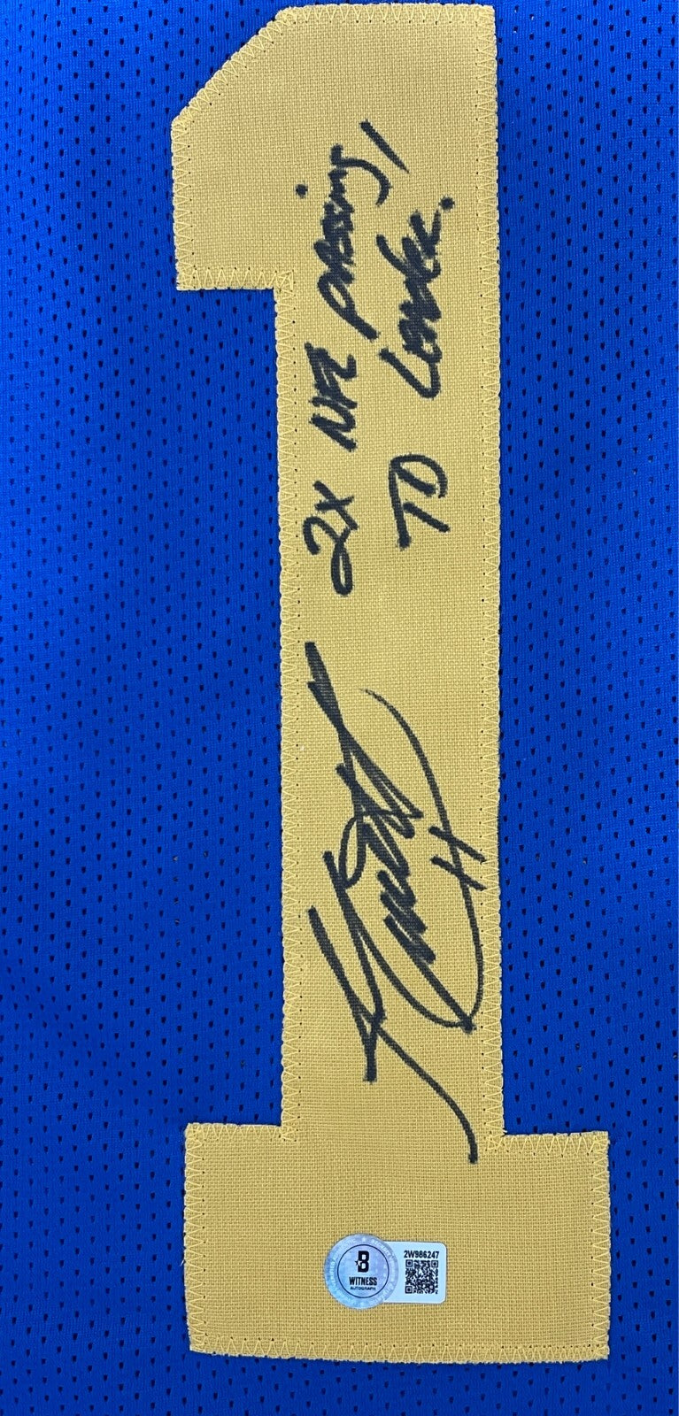 Jim Everett Signed Rams Custom Jersey 2x NFL Passing TD Leader Beckett W BAS COA