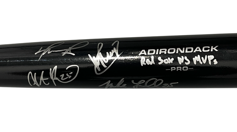 Ortiz Ramirez Lowell Pearce Signed Rawlings Bat w Red Sox MVPs Beckett W BAS COA
