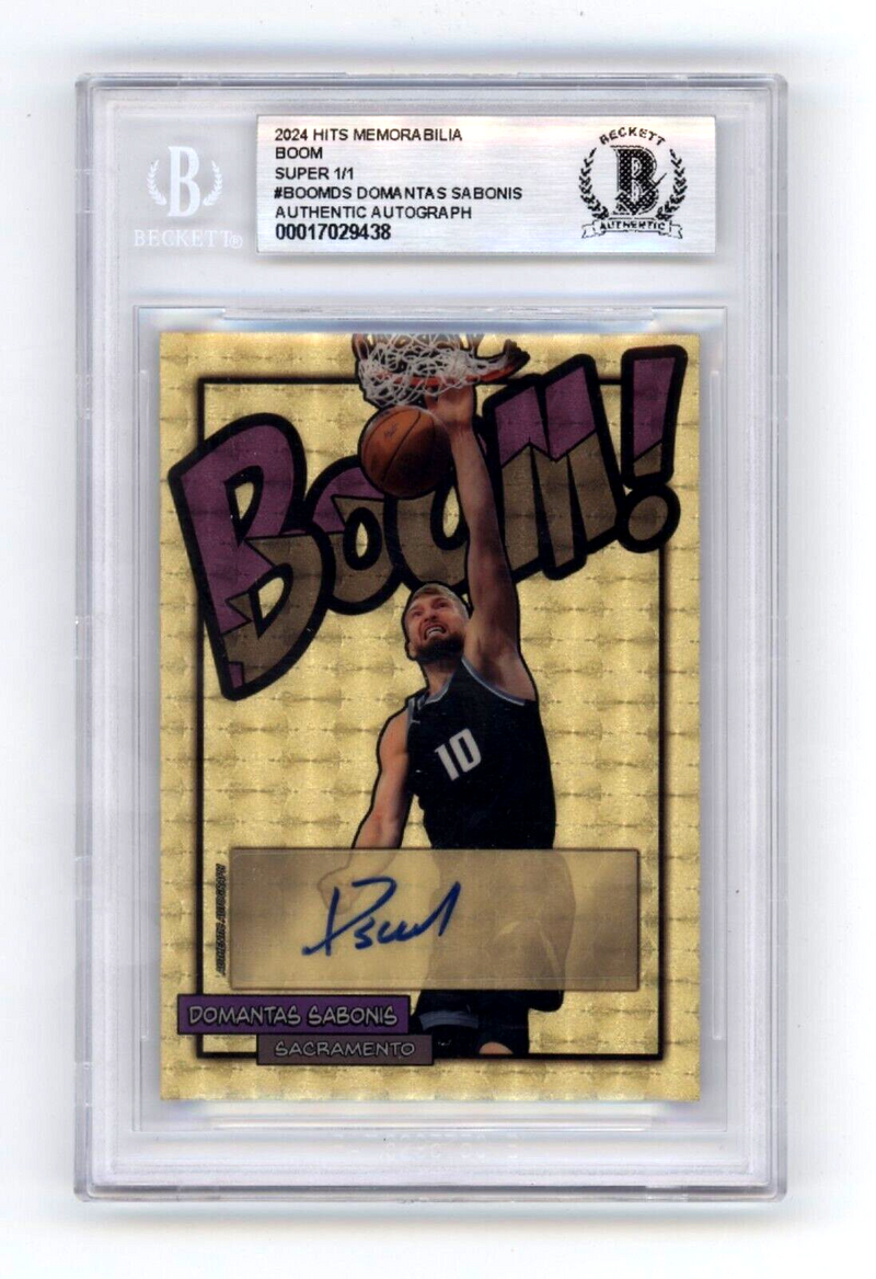 Domantas Sabonis 2024 Hits Memorabilia BOOM Super #1/1 Signed BGS BAS Auto Kings