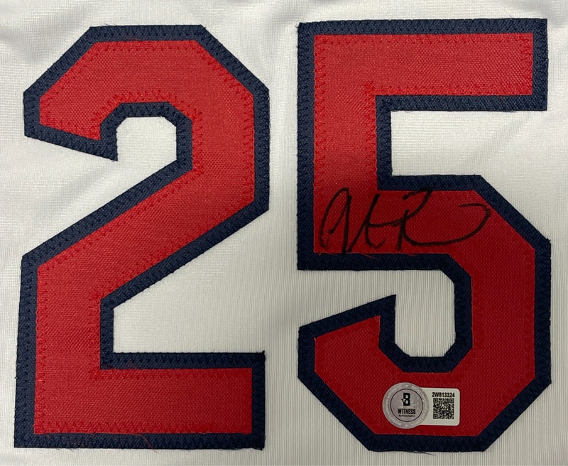 Ramirez Ortiz Lowell Pearce Signed Red Sox WS MVP Custom Jersey Beckett BAS COA