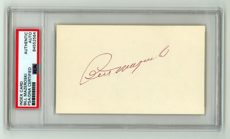 Bill Mazeroski Signed Autographed 3x5 Index Card Cut PSA Authentic Auto HOF B