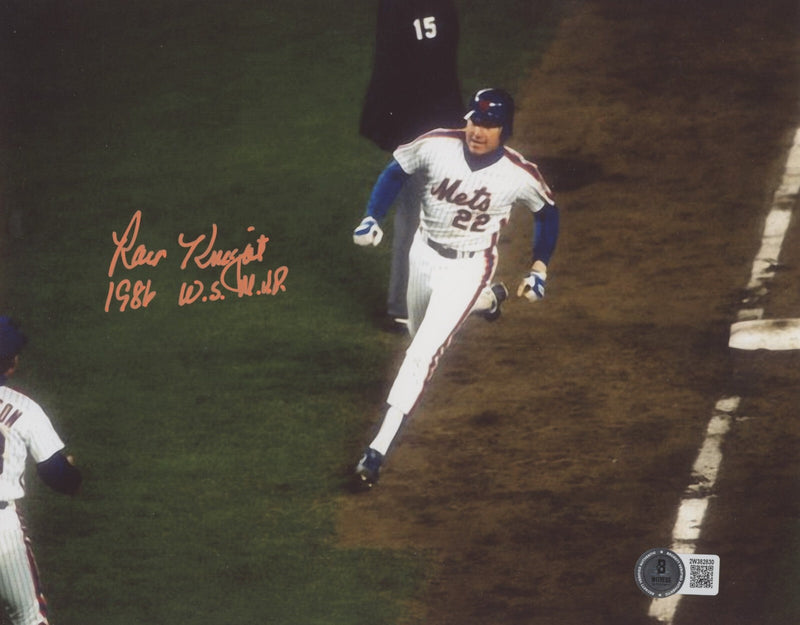 Ray Knight Signed New York Mets 8x10 Photo w/ 1986 WS MVP Becket BAS COA #1