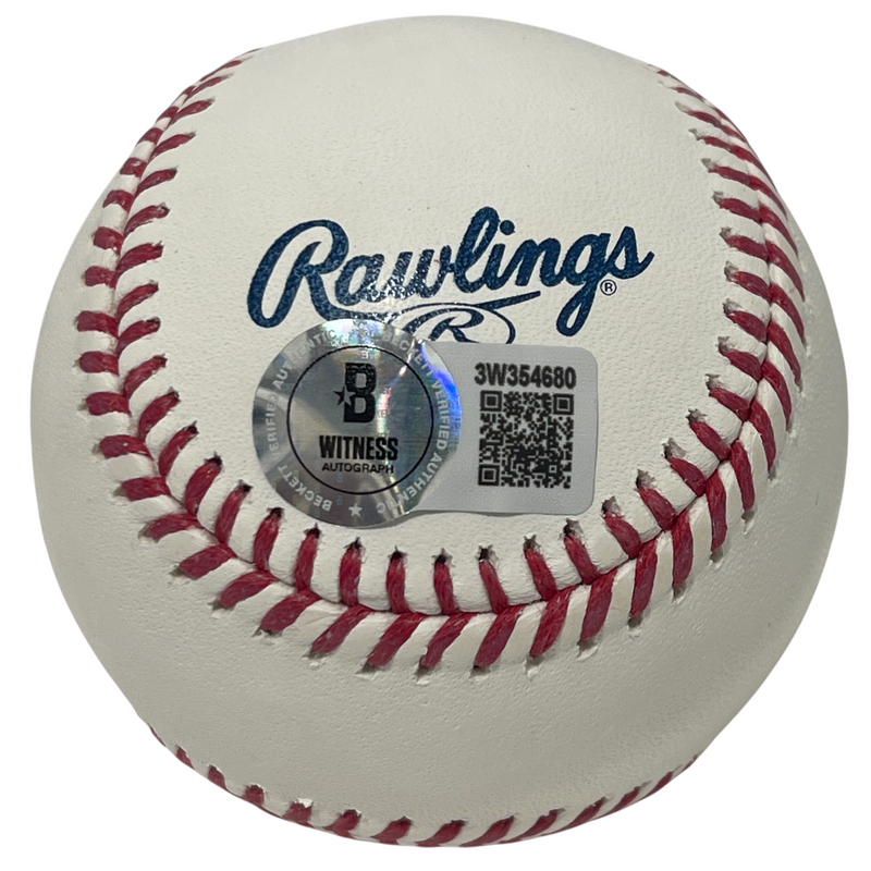 Rollie Fingers Signed Hall of Fame Logo ROMLB Baseball w/ HOF 92 Beckett BAS COA
