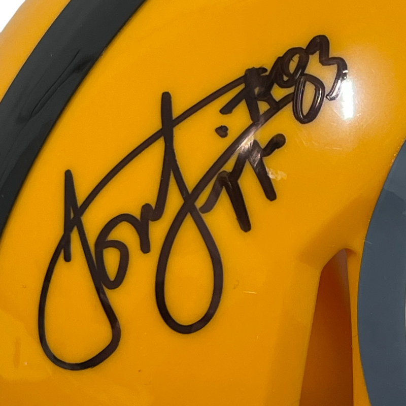 Louis Lipps Signed Steelers 75th Ann. TB Mini Helmet Beckett Witness BAS COA