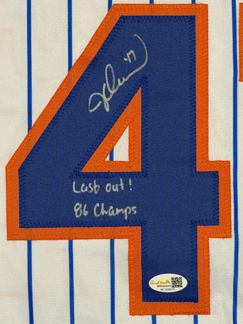 Jesse Orosco Signed New York Mets Custom Jersey w Last Out & 86 Champs JSA W COA