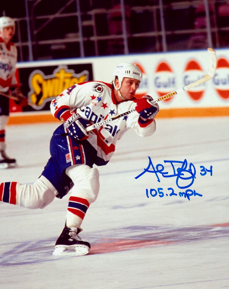 Al Iafrate Signed Washington Capitals 8x10 Photo w/ 105.2 MPH LSCM COA