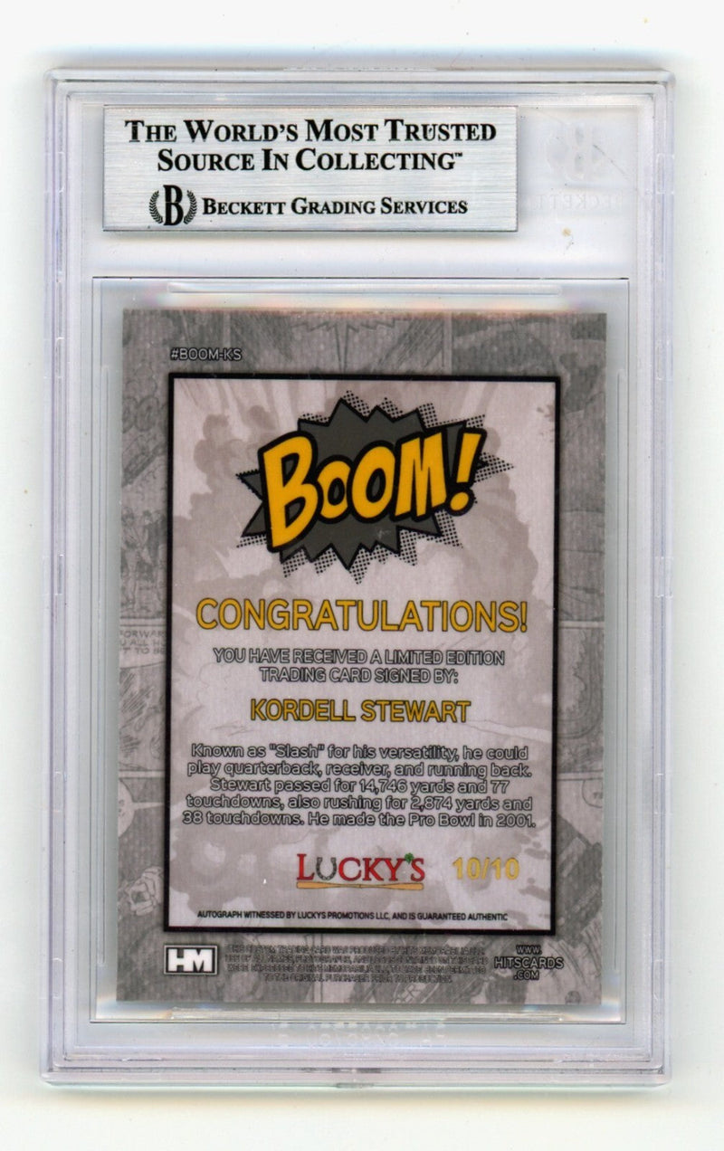 Kordell Stewart 2024 Hits Memorabilia BOOM Gold JSY # 10/10 Signed BGS BAS Auto