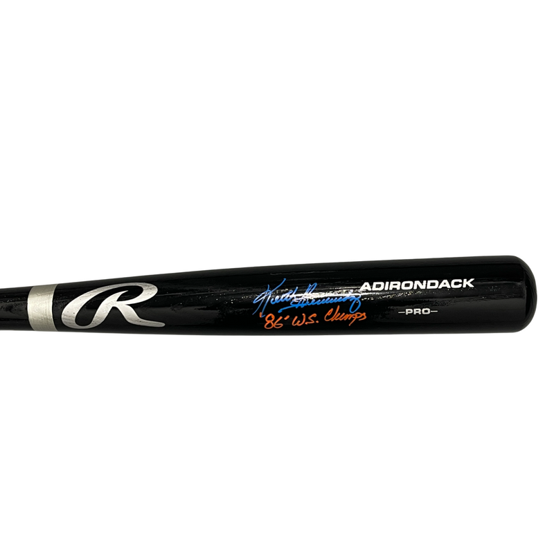 Keith Hernandez Signed Auto Black Rawlings Baseball Bat w 86 WSC Beckett BAS COA