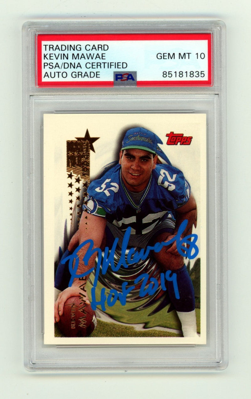 Kevin Mawae 1994 Topps #592 Signed Rookie RC w/ HOF 2019 PSA 10 Auto Seahawks