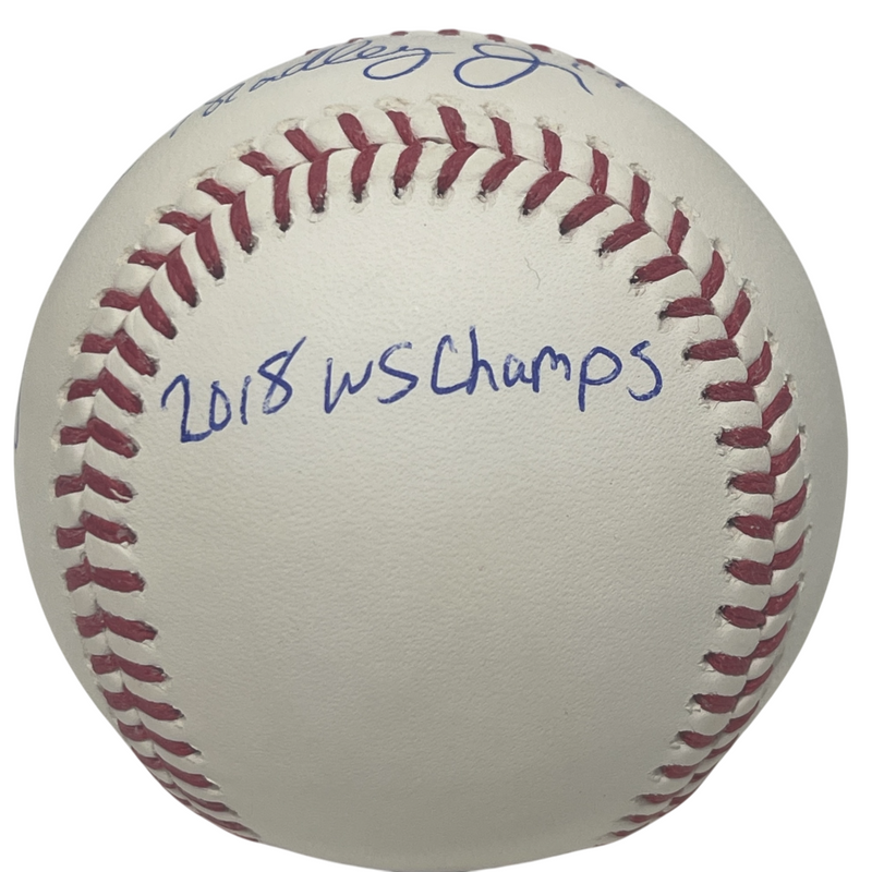 Jackie Bradley Jr Signed ROMLB Baseball Red Sox w/ 2018 WS Champs JSA COA