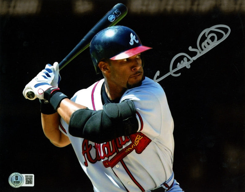 Gary Sheffield Signed Atlanta Braves 8x10 Photo Beckett Witness BAS COA