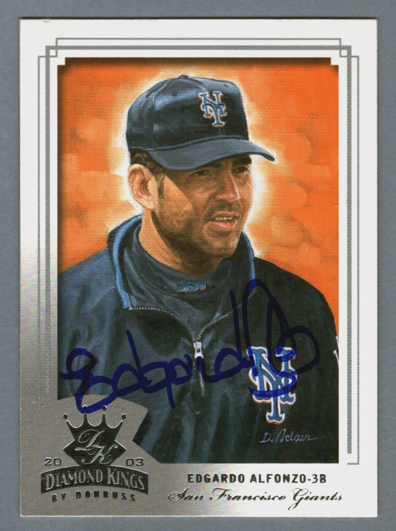 Edgardo Alfonzo Signed Autographed 2003 Donruss Diamond Kings #125 LSCM COA Mets