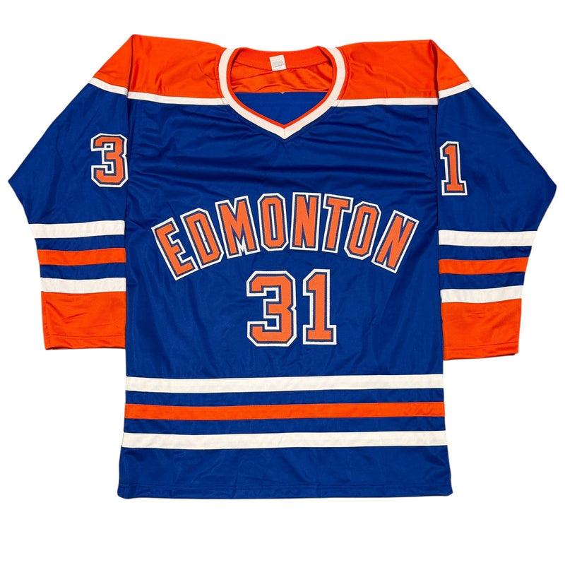 Grant Fuhr Signed Edmonton Oilers Custom Jersey Beckett Witness BAS COA