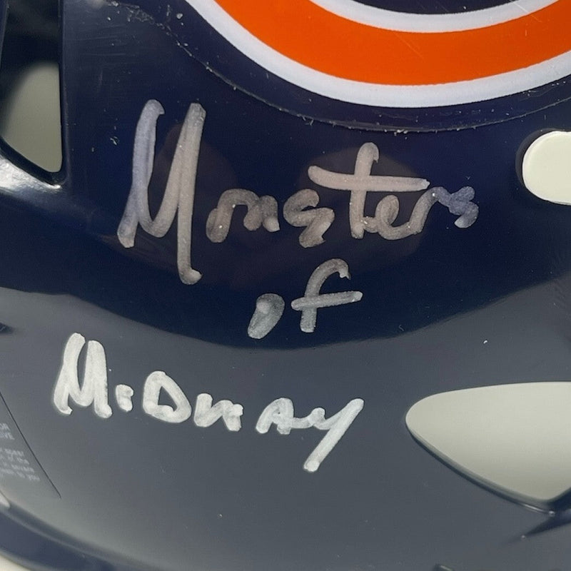 Dan Hampton & Mike Singletary Dual Signed Bears Mini Helmet w/ Insc BAS COA