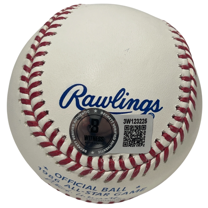 Jose Canseco Signed 1986 All Star ROMLB Baseball w/ 2 Insc. Beckett Wit BAS COA