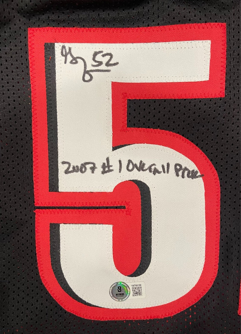 Greg Oden Signed Portland Custom Jersey w/ #1 Pick Beckett Witness BAS COA