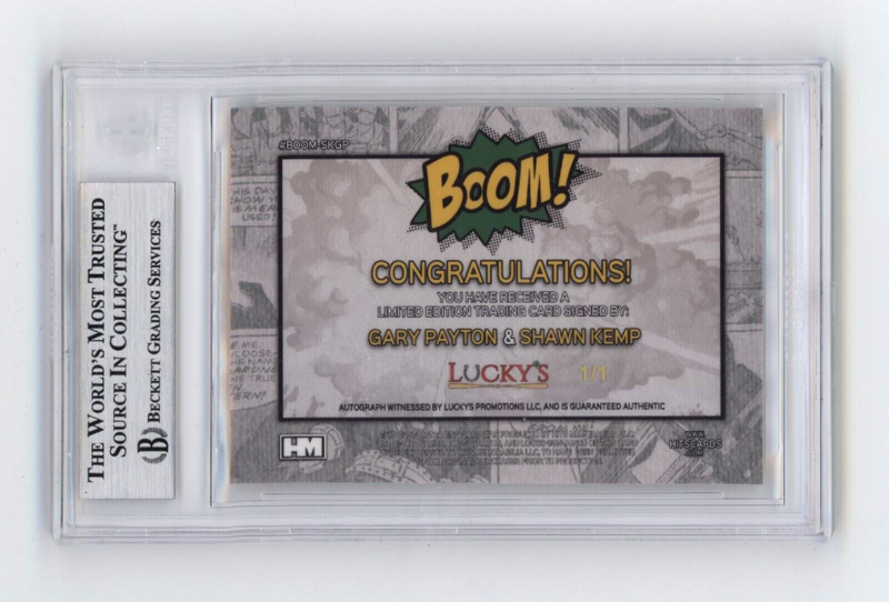 Shawn Kemp & Gary Payton 2024 Hits BOOM Super #1/1 Dual Signed BGS BAS Auto