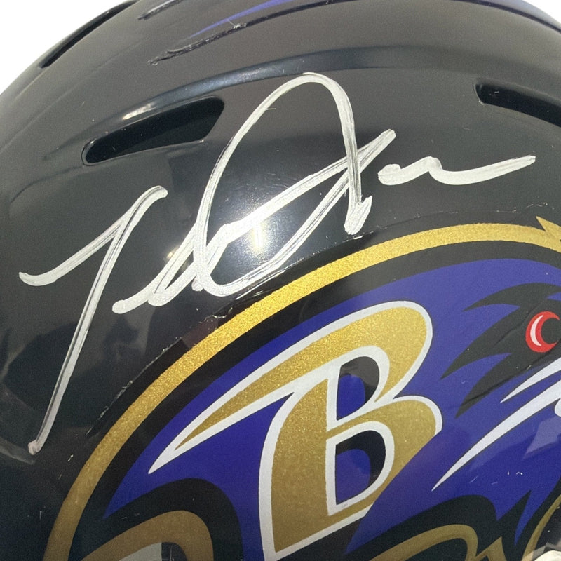 Terrell Suggs Signed Baltimore Ravens Speed Mini Helmet JSA Witness COA
