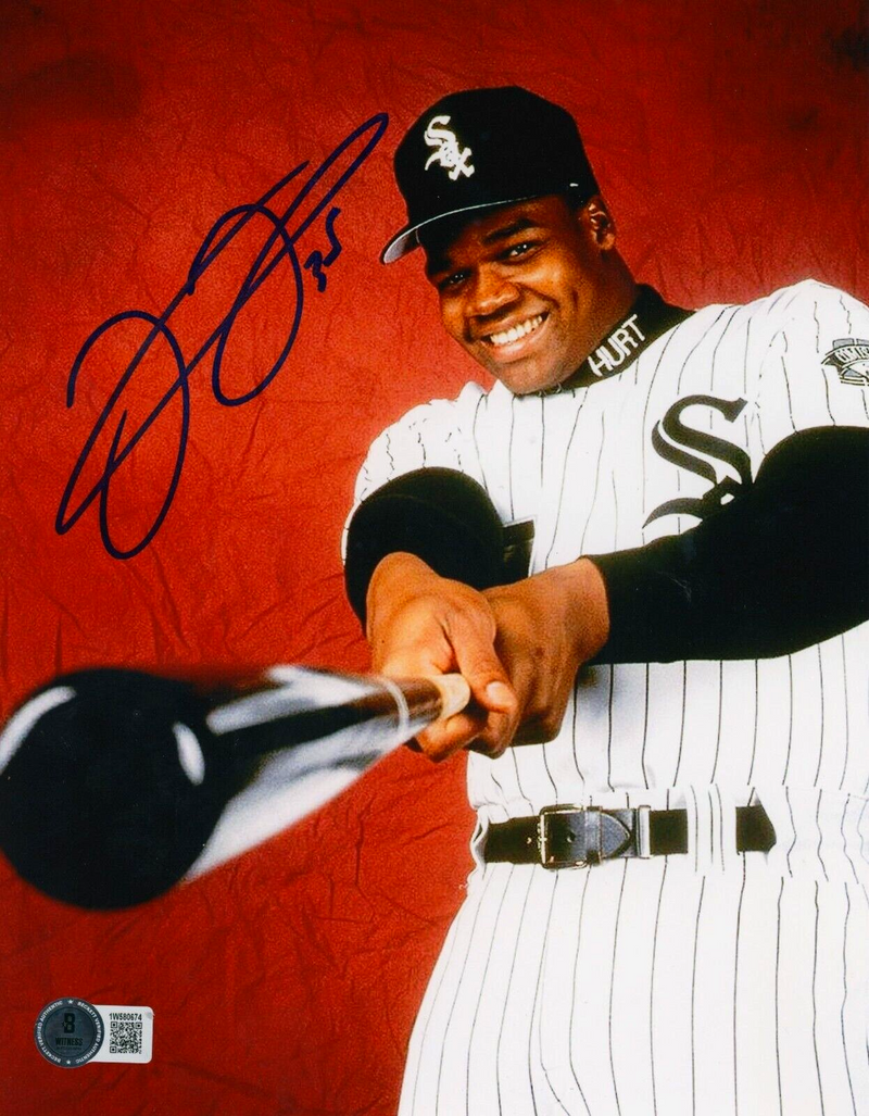 Frank Thomas Signed Chicago White Sox 8x10 Photo Beckett Witness BAS COA #4