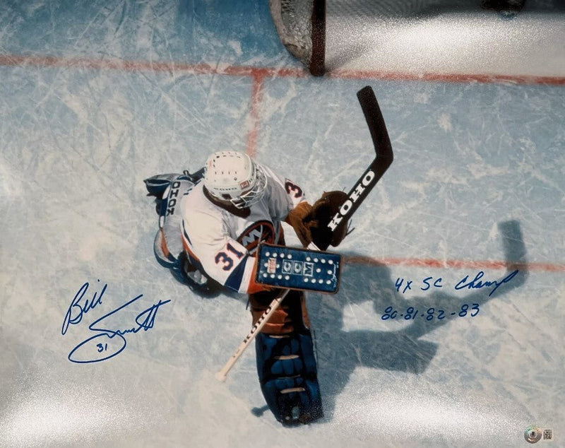 Billy Smith Signed 16x20 Photo w/ 4x SC Champ 80 81 82 83 Beckett Wit BAS COA