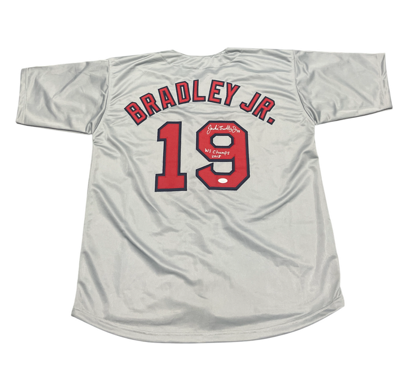 Jackie Bradley Jr Signed Boston Custom Jersey w/ WS Champs 2018 JSA COA