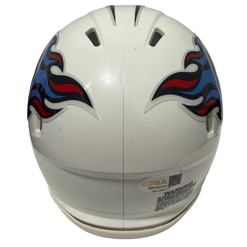 Derrick Mason Signed Autographed Tennessee Titans TB Speed Mini Helmet JSA W COA