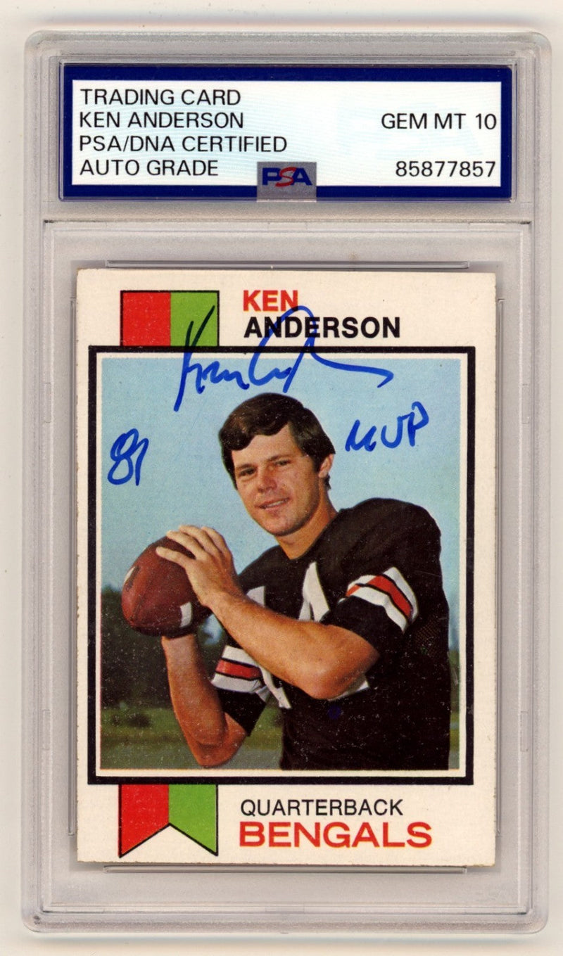 Ken Anderson 1973 Topps #34 Signed Auto Rookie RC w/ 81 MVP PSA 10 Auto Bengals