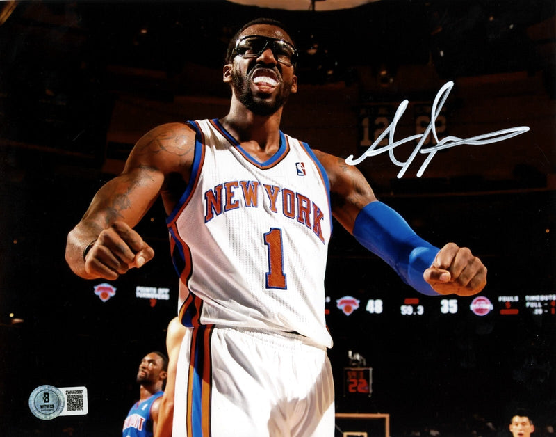 Amar'e Stoudemire Signed New York Knicks 8x10 Photo Beckett Witness BAS COA