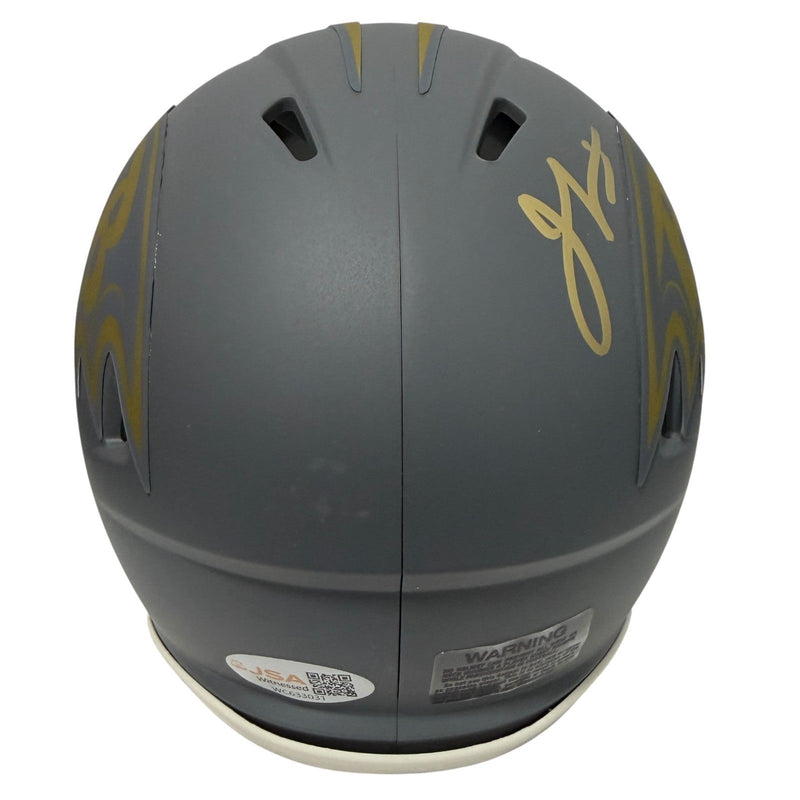 Jamal Lewis Signed Baltimore Ravens Slate Mini Helmet JSA Witness COA