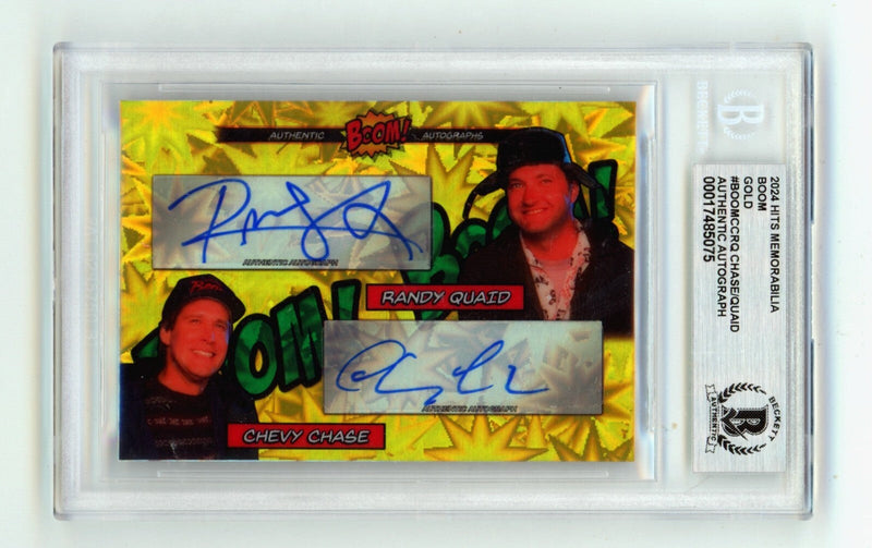 Chevy Chase Randy Quaid 2024 Hits Memorabilia BOOM Gold /5 Signed BGS BAS Auto