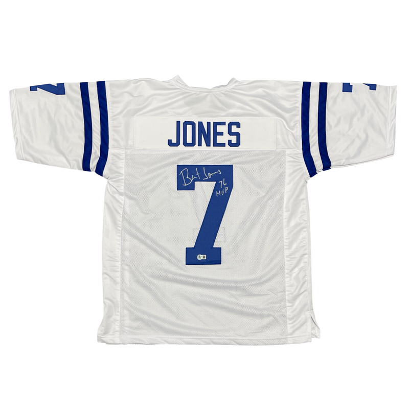 Bert Jones Signed Indianapolis Colts Custom Jersey w/ 76 MVP Beckett Wit BAS COA
