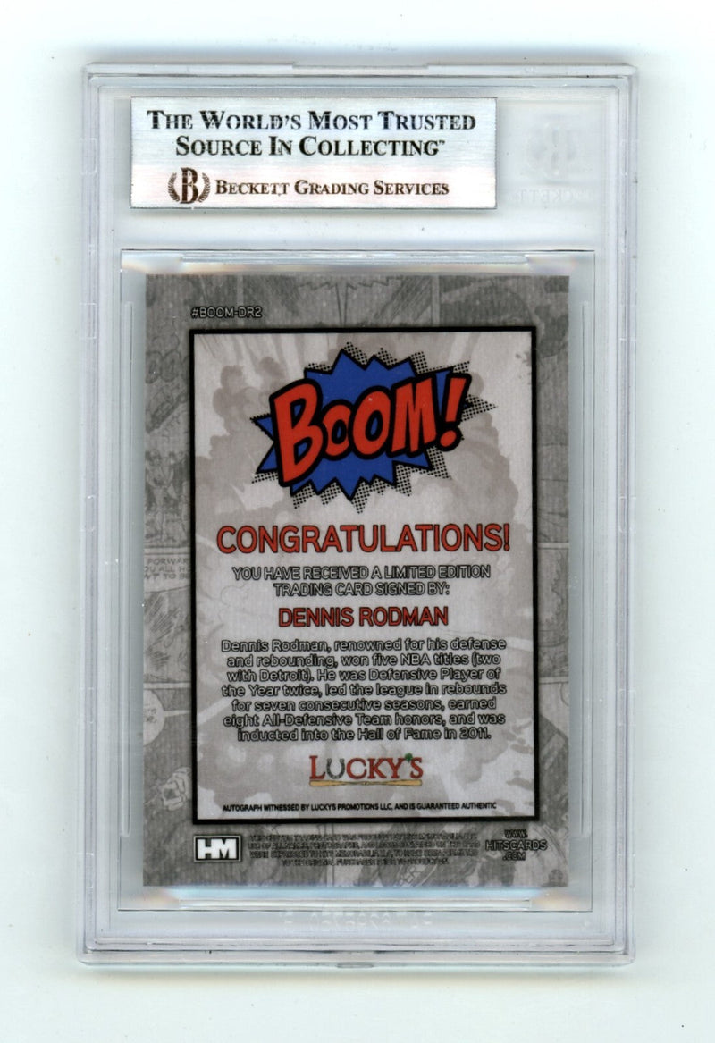 Dennis Rodman 2024 Hits Memorabilia BOOM Silver Signed BGS BAS Auto Pistons