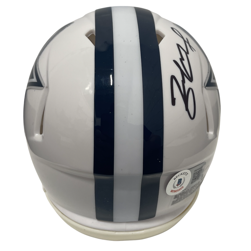 Zack Martin Signed Dallas Cowboys Alt White Mini Helmet Beckett Witness BAS COA